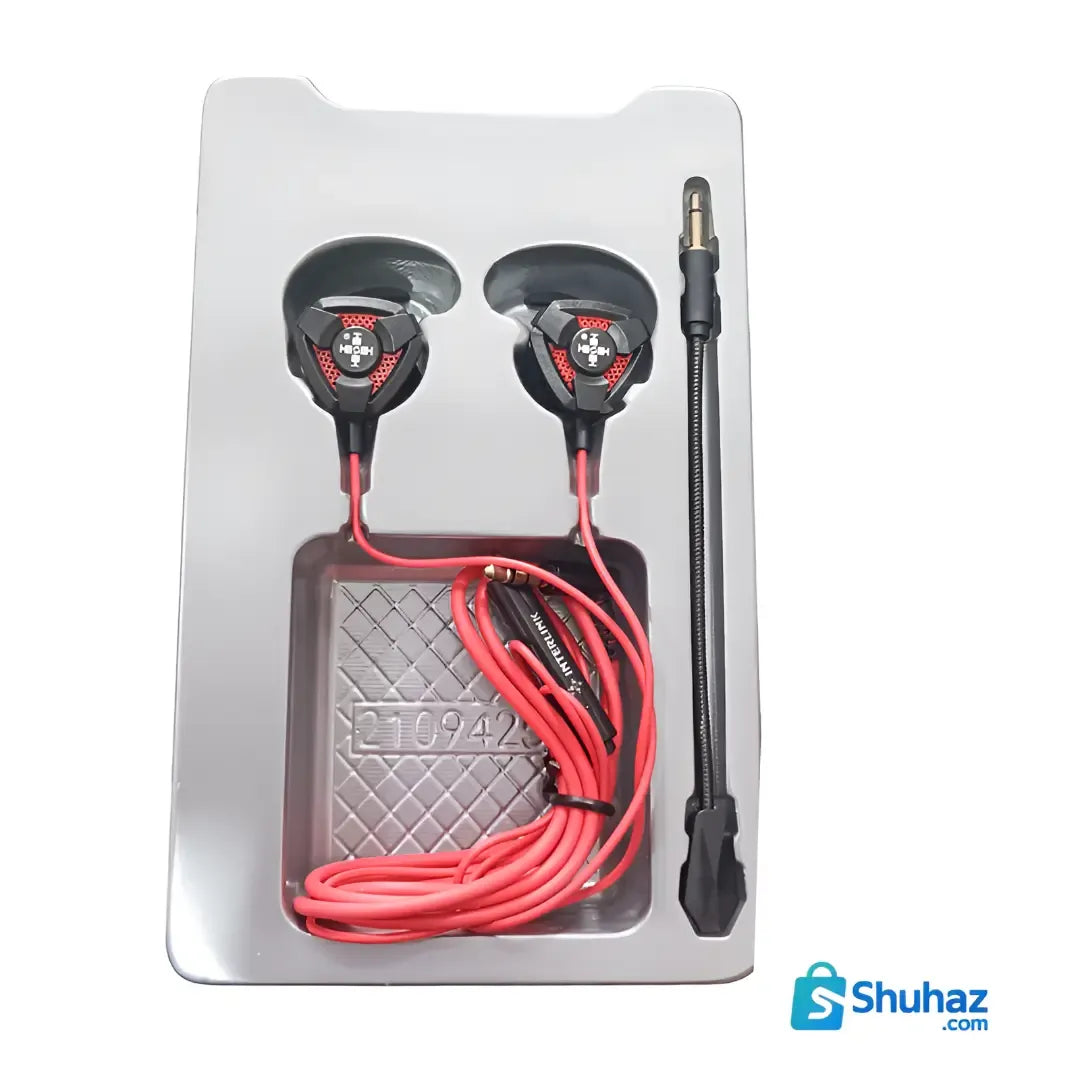 Interlink Wired Gaming Earphones with Detachable HD Mic |