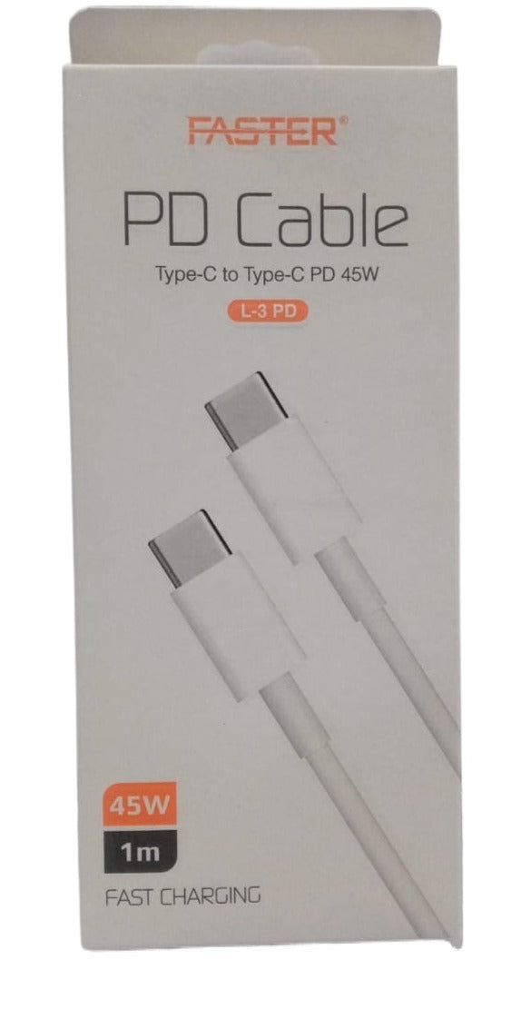 FASTER L1-PD TYPE-C TO TYPE-C 45 WATT FAST CHARGING CABLE