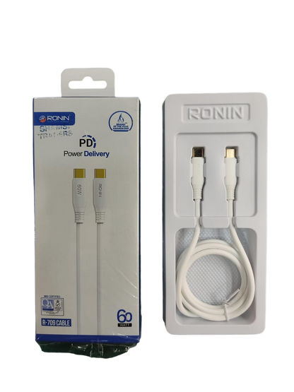Ronin R-709 | 1 Meter Charging Cable (60w) Type-C To Type-C |