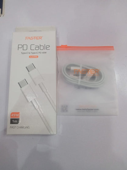 FASTER L1-PD TYPE-C TO TYPE-C 45 WATT FAST CHARGING CABLE