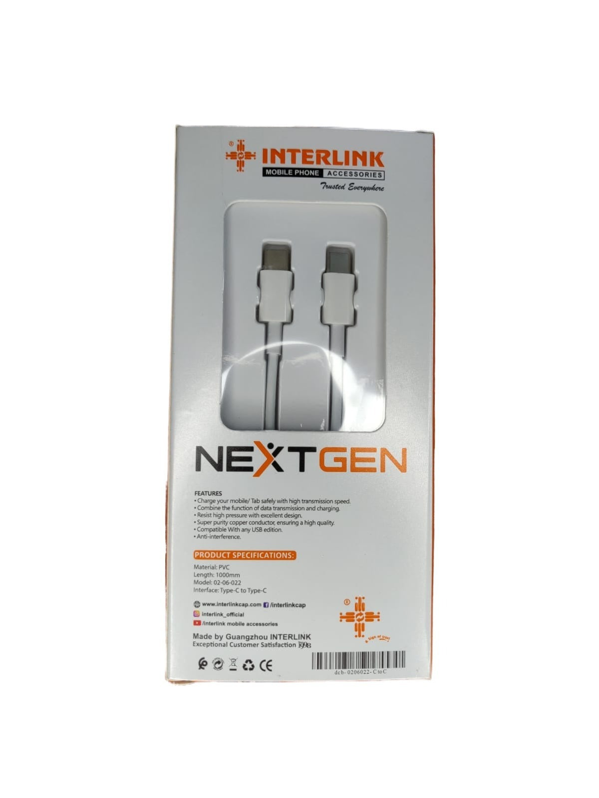 Next-Gen Speed on Both Ends! Interlink Type-C Cable - Double the Fun with Blazing Data Transfer & Charging