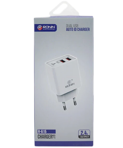 Ronin R615 dual USB efficient fast auto id USB to type C charger with 2.4 Ampere charging