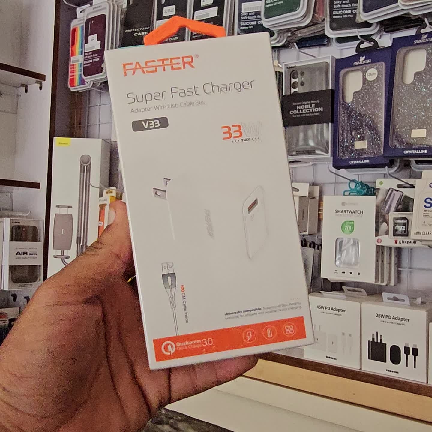 Faster Super Fast Charger Adapter with Cable Set Model V33 3Watt