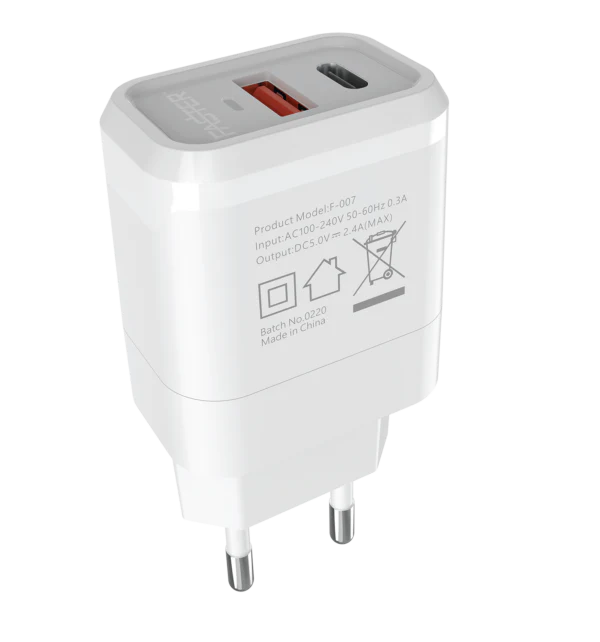 FASTER FAC-950 QC+PD Dual Port Fast Wall Charger 20W