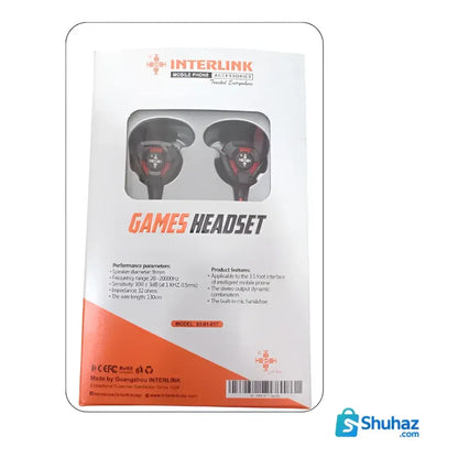 Interlink Wired Gaming Earphones with Detachable HD Mic |