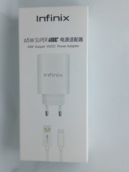 Infinix 65W Fast charger with data cable supper power Adapter