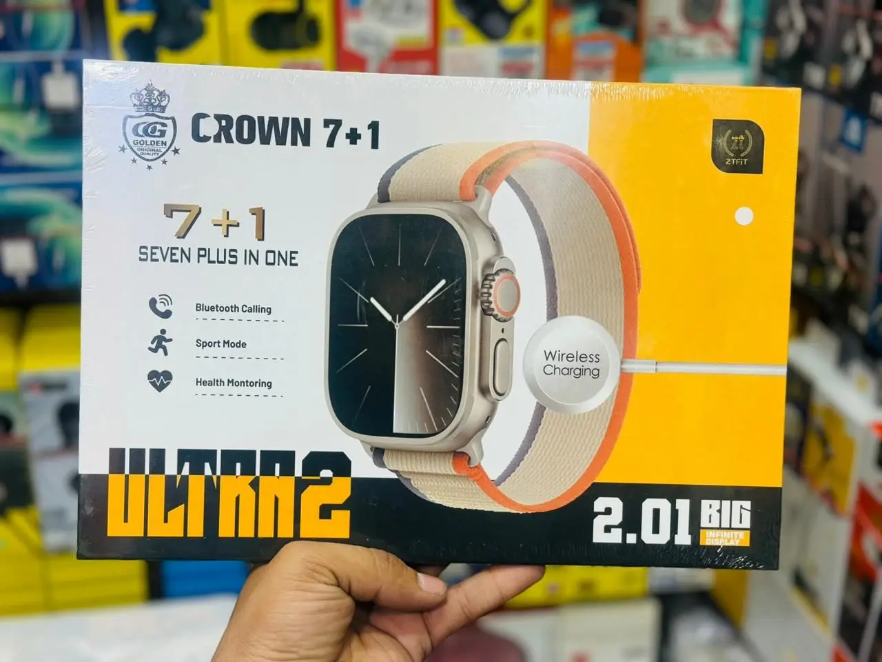 Crown H70 Ultra-2 Smart Watch - 7+1 Straps, Cover & Protector, Wireless Charging, Bluetooth Calling