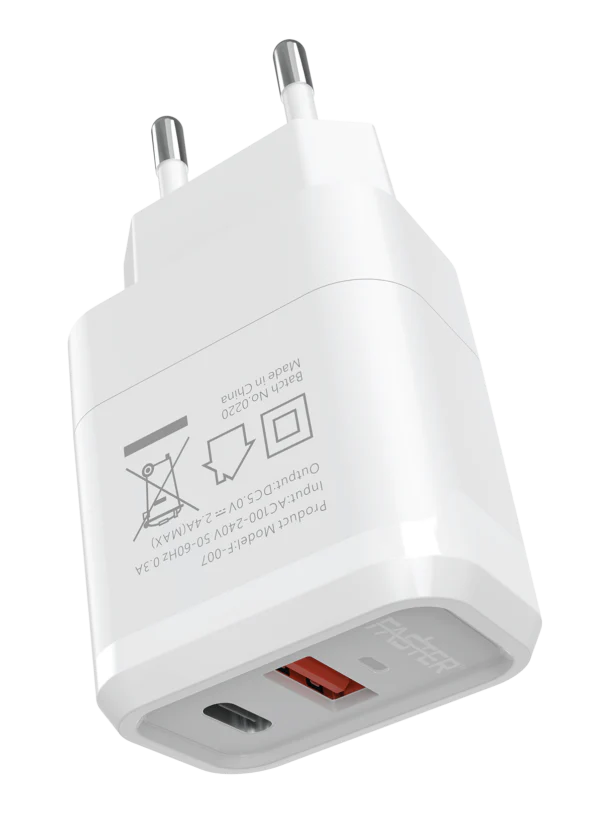 FASTER FAC-950 QC+PD Dual Port Fast Wall Charger 20W